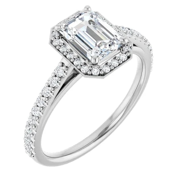 The Classic Accented Halo Engagement Ring | Emerald | 1 ⅓ CTW