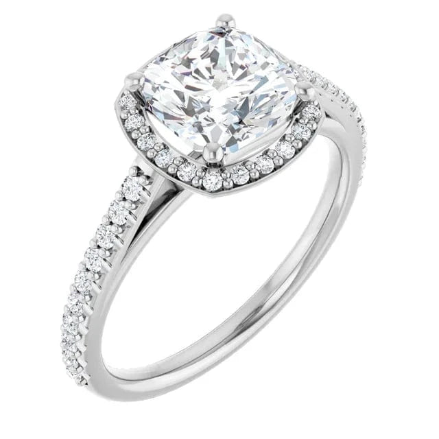 The Classic Accented Halo Engagement Ring | Cushion | 2 ⅜ CTW