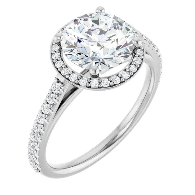 The Classic Accented Halo Engagement Ring | Round | 2 ⅜ CTW