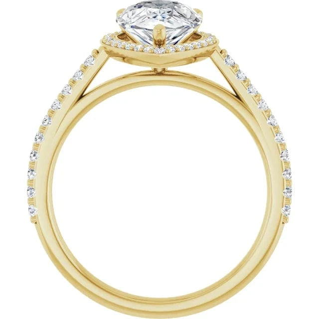 The Classic Accented Halo Engagement Ring | Pear | 2 ⅜ CTW
