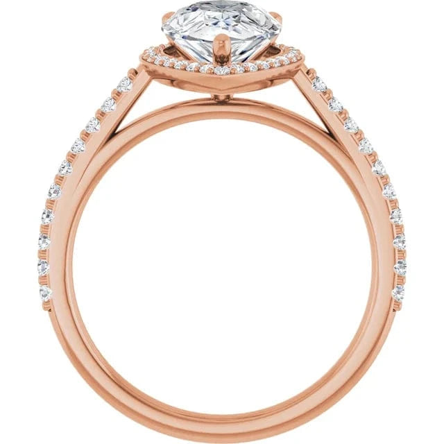 The Classic Accented Halo Engagement Ring | Pear | 2 ⅜ CTW