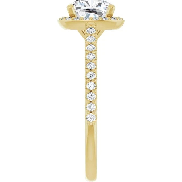 The Classic Accented Halo Engagement Ring | Cushion | 2 ⅜ CTW