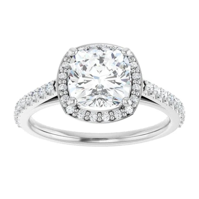 The Classic Accented Halo Engagement Ring | Cushion | 2 ⅜ CTW