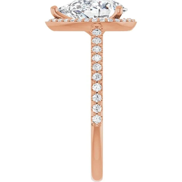 The Classic Accented Halo Engagement Ring | Pear | 2 ⅜ CTW