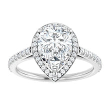 The Classic Accented Halo Engagement Ring | Pear | 2 ⅜ CTW