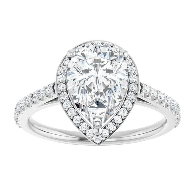 The Classic Accented Halo Engagement Ring | Pear | 2 ⅜ CTW