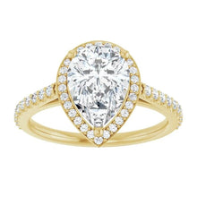 The Classic Accented Halo Engagement Ring | Pear | 2 ⅜ CTW