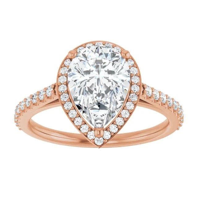 The Classic Accented Halo Engagement Ring | Pear | 2 ⅜ CTW