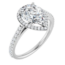 The Classic Accented Halo Engagement Ring | Pear | 2 ⅜ CTW