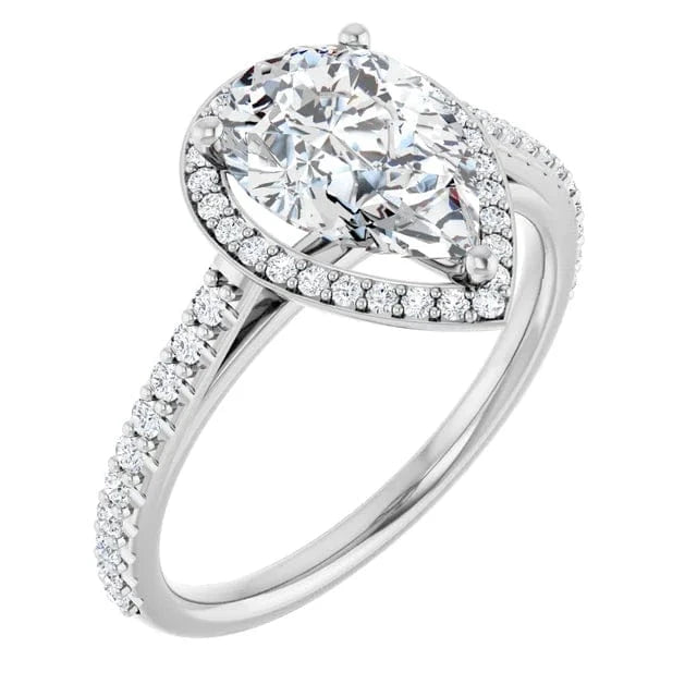 The Classic Accented Halo Engagement Ring | Pear | 2 ⅜ CTW