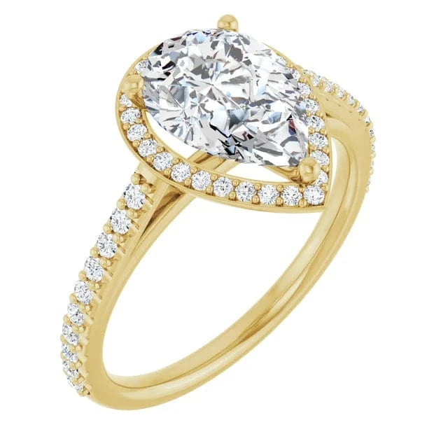 The Classic Accented Halo Engagement Ring | Pear | 2 ⅜ CTW