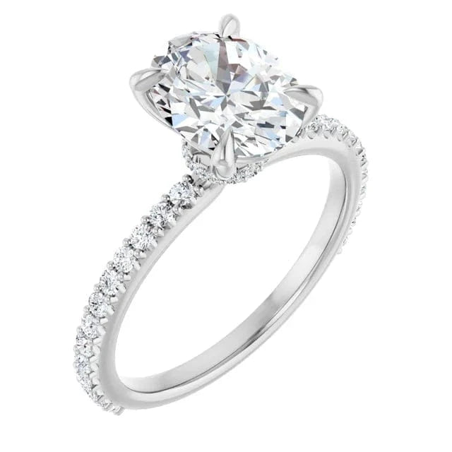 The Iconic Secret Halo Pavé Engagement Ring | Oval | 2 ⅜ CTW