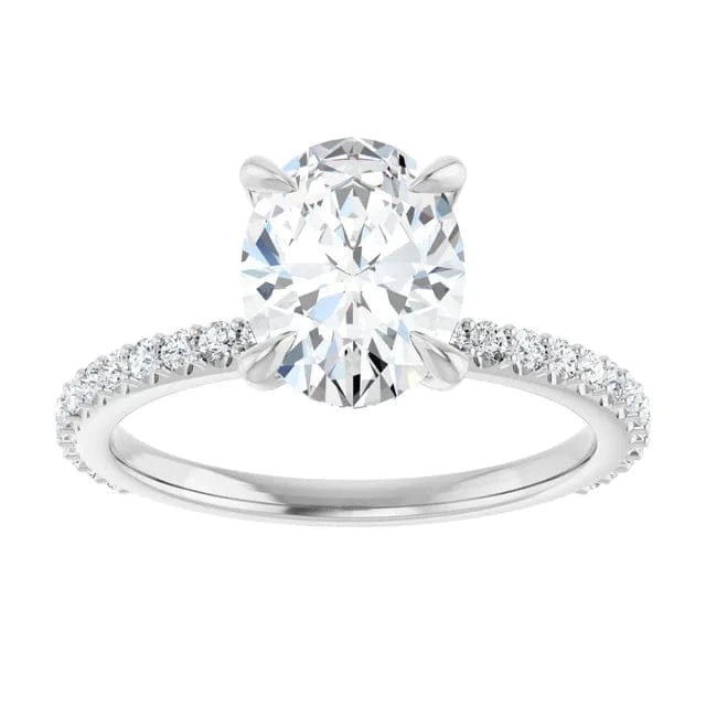 The Iconic Secret Halo Pavé Engagement Ring | Oval | 2 ⅜ CTW