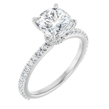 The Iconic Secret Halo Pavé Engagement Ring | Cushion | 2 ⅜ CTW