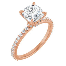 The Iconic Secret Halo Pavé Engagement Ring | Cushion | 2 ⅜ CTW