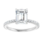 The Iconic Secret Halo Pavé Engagement Ring | Emerald | 2 ⅜ CTW