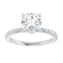 The Iconic Secret Halo Pavé Engagement Ring | Cushion | 2 ⅜ CTW