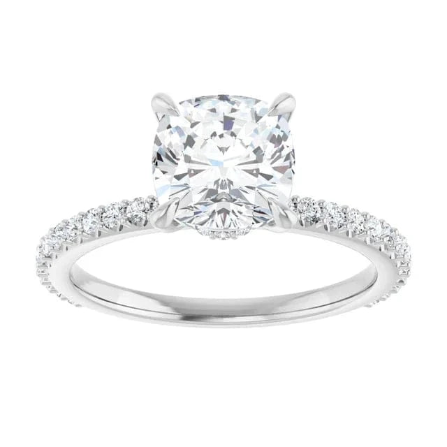 The Iconic Secret Halo Pavé Engagement Ring | Cushion | 2 ⅜ CTW