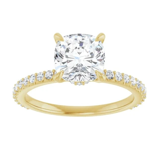 The Iconic Secret Halo Pavé Engagement Ring | Cushion | 2 ⅜ CTW