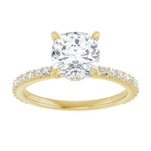 The Iconic Secret Halo Pavé Engagement Ring | Cushion | 2 ⅜ CTW