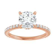 The Iconic Secret Halo Pavé Engagement Ring | Cushion | 2 ⅜ CTW