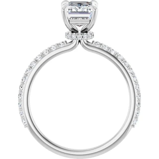 The Iconic Secret Halo Pavé Engagement Ring | Emerald | 2 ⅜ CTW