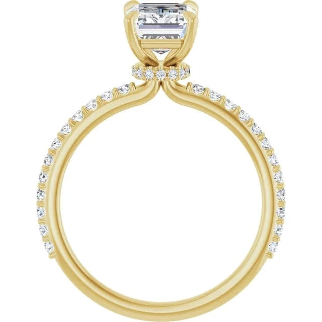 The Iconic Secret Halo Pavé Engagement Ring | Emerald | 2 ⅜ CTW