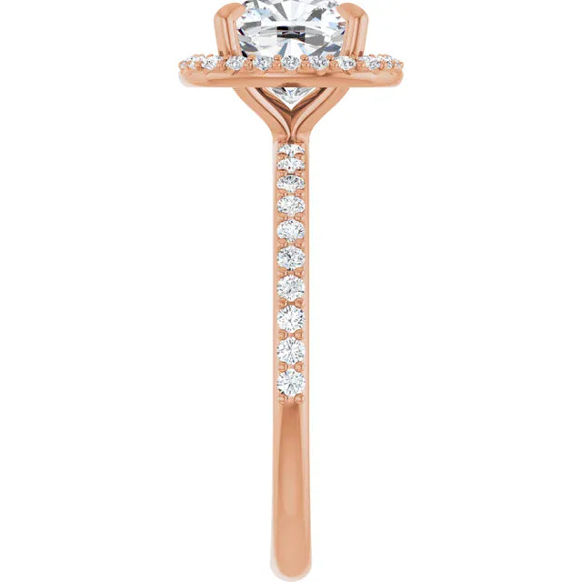 The Timeless Pavé Halo Engagement Ring | Cushion | 2 ⅓ CTW