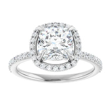 The Timeless Pavé Halo Engagement Ring | Cushion | 2 ⅓ CTW
