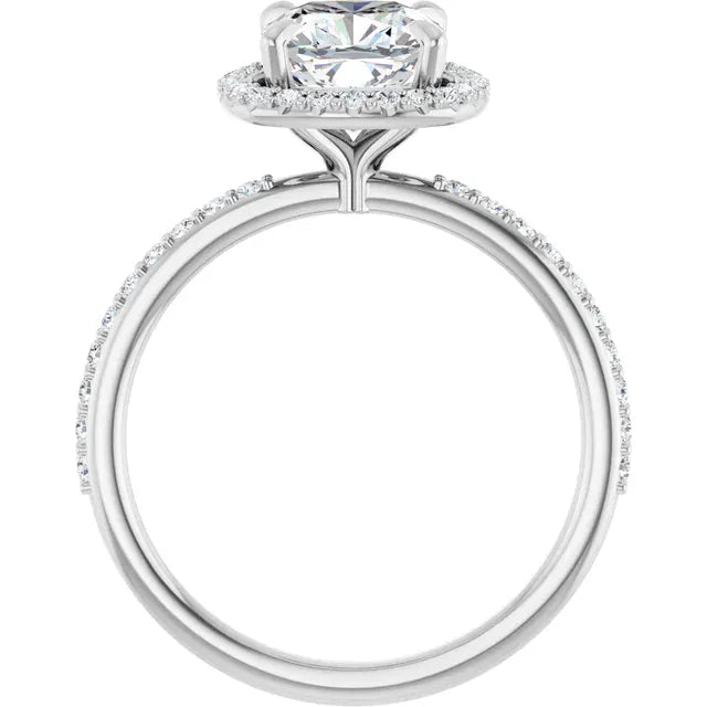 The Timeless Pavé Halo Engagement Ring | Cushion | 2 ⅓ CTW