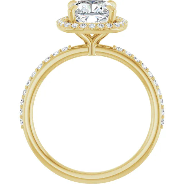 The Timeless Pavé Halo Engagement Ring | Cushion | 2 ⅓ CTW