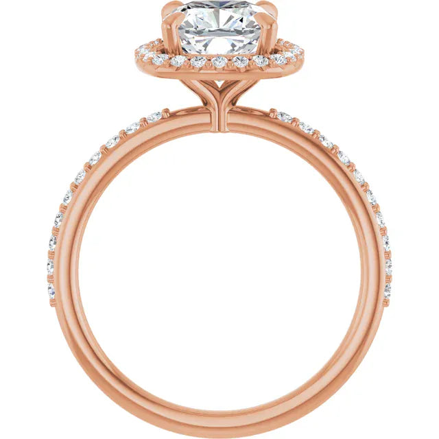 The Timeless Pavé Halo Engagement Ring | Cushion | 2 ⅓ CTW