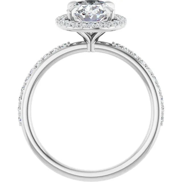 The Timeless Pavé Halo Engagement Ring | Oval | 2 ⅓ CTW