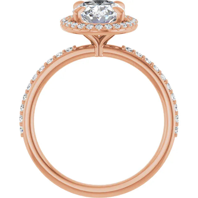 The Timeless Pavé Halo Engagement Ring | Oval | 2 ⅓ CTW