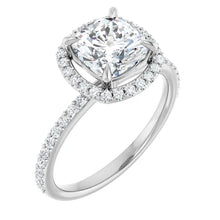 The Timeless Pavé Halo Engagement Ring | Cushion | 2 ⅓ CTW