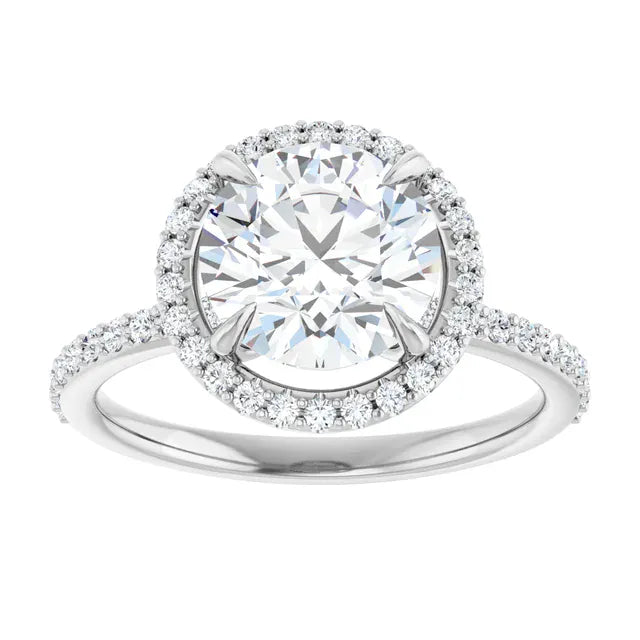 The Timeless Pavé Halo Engagement Ring | Round | 2 ⅓ CTW