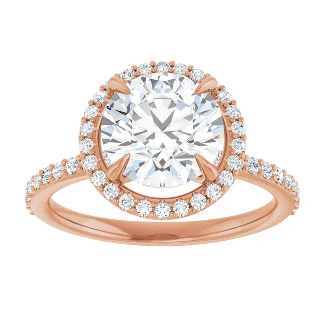 The Timeless Pavé Halo Engagement Ring | Round | 2 ⅓ CTW