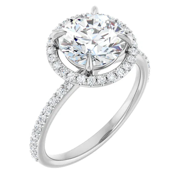 The Timeless Pavé Halo Engagement Ring | Round | 2 ⅓ CTW