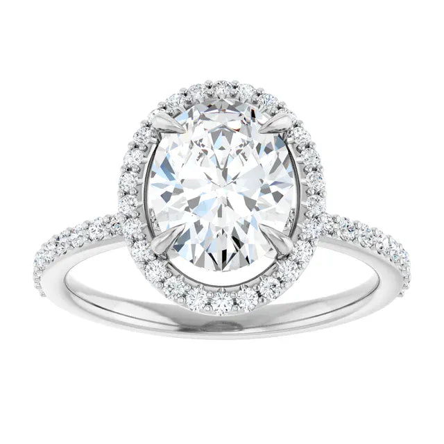 The Timeless Pavé Halo Engagement Ring | Oval | 2 ⅓ CTW