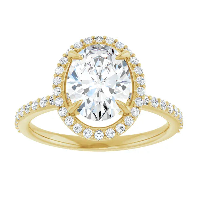The Timeless Pavé Halo Engagement Ring | Oval | 2 ⅓ CTW