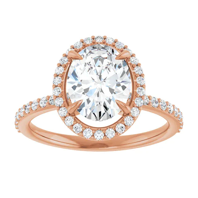 The Timeless Pavé Halo Engagement Ring | Oval | 2 ⅓ CTW