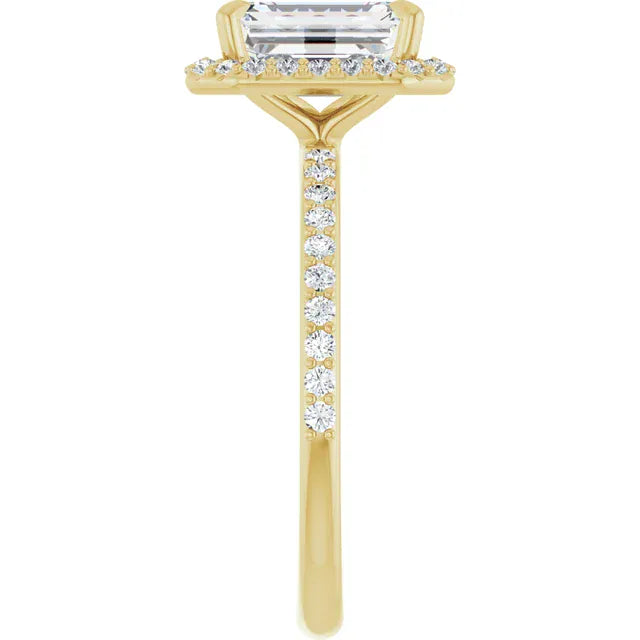 The Timeless Pavé Halo Engagement Ring | Emerald | 2 ⅓ CTW