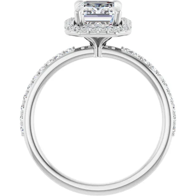 The Timeless Pavé Halo Engagement Ring | Emerald | 2 ⅓ CTW