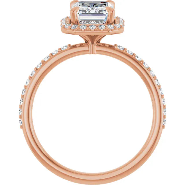 The Timeless Pavé Halo Engagement Ring | Emerald | 2 ⅓ CTW