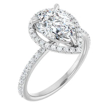 The Timeless Pavé Halo Engagement Ring | Pear | 2 ⅓ CTW