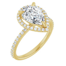 The Timeless Pavé Halo Engagement Ring | Pear | 2 ⅓ CTW