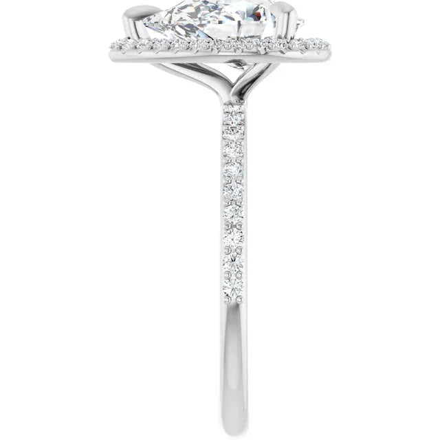The Timeless Pavé Halo Engagement Ring | Pear | 2 ⅓ CTW
