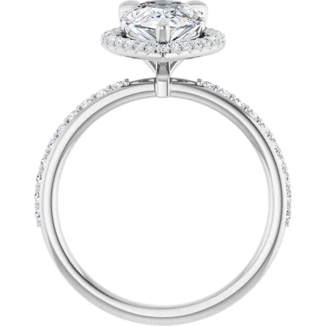 The Timeless Pavé Halo Engagement Ring | Pear | 2 ⅓ CTW