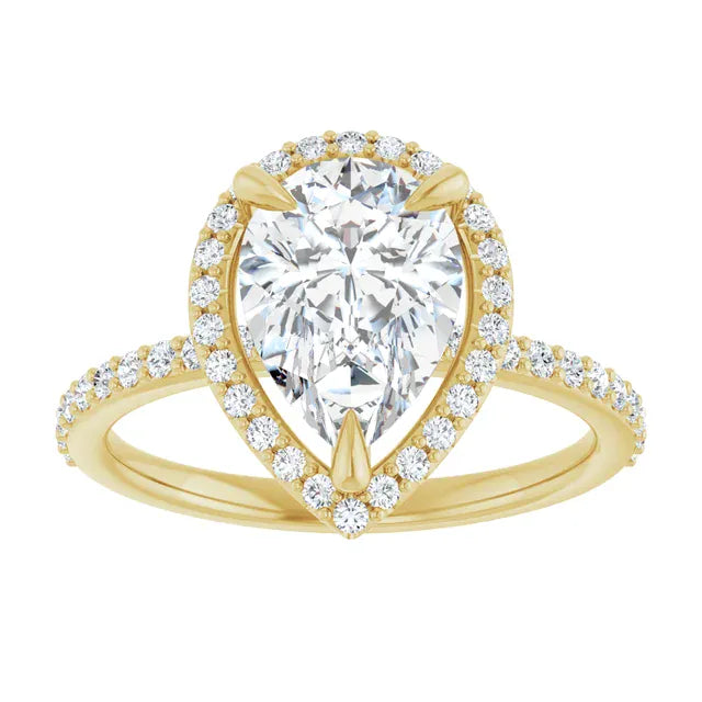 The Timeless Pavé Halo Engagement Ring | Pear | 2 ⅓ CTW