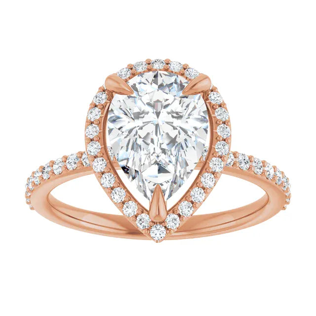The Timeless Pavé Halo Engagement Ring | Pear | 2 ⅓ CTW